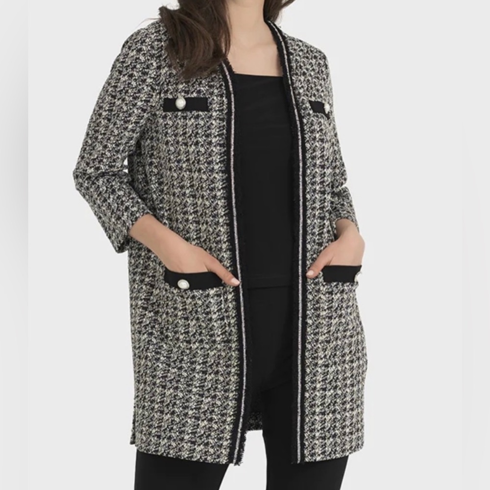 Joseph Ribkoff Black-Multi Cover up